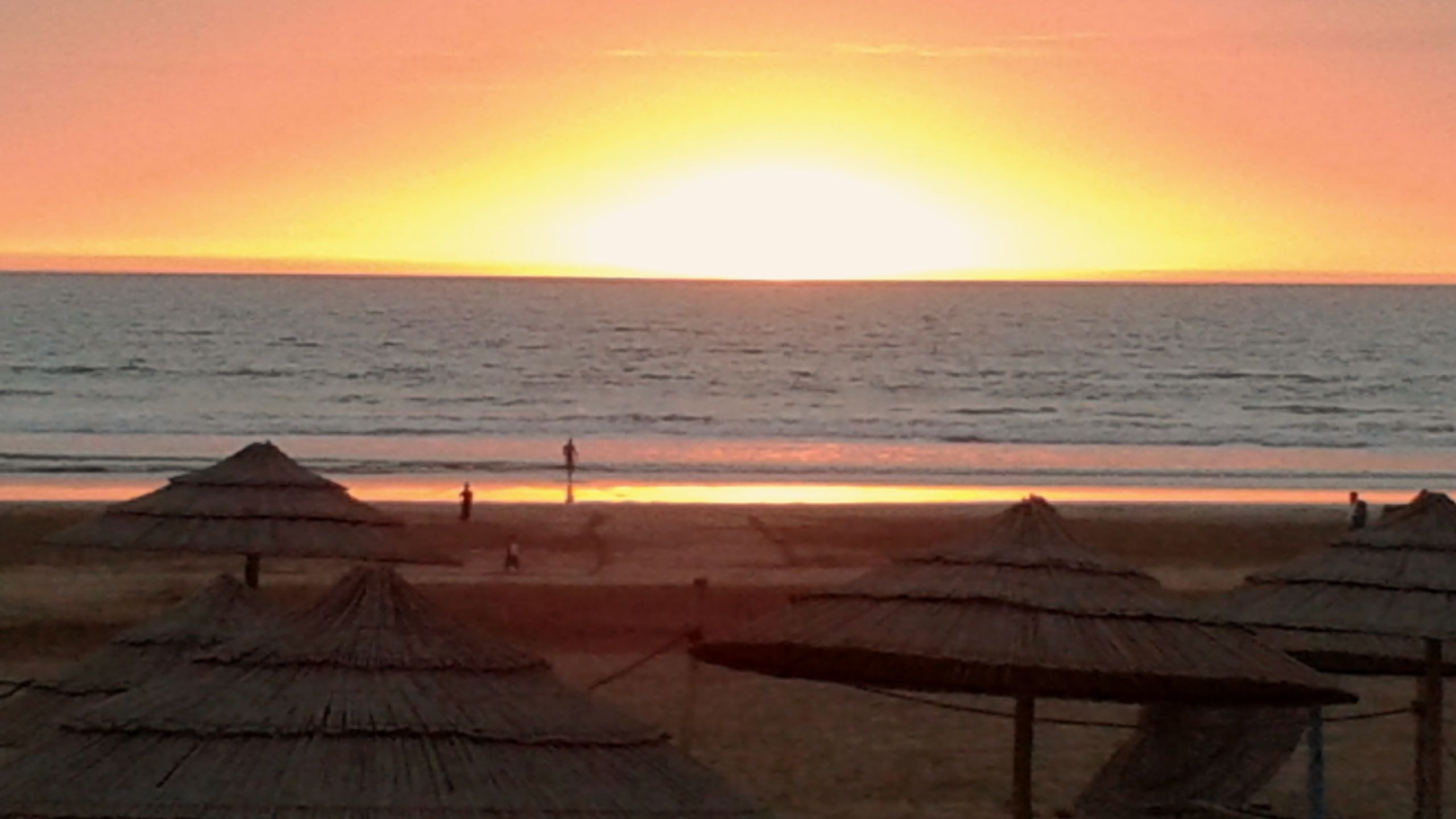 Sunset over the beach at Agadir